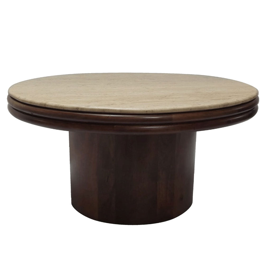 Cove Coffee Table - Coffee Table Solid Mango Base / Travertine Top Sterling Home 1