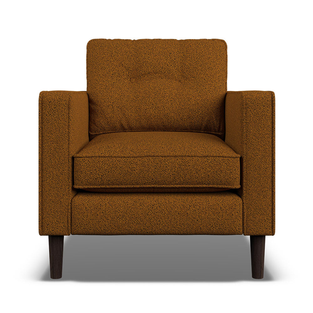 Orla Kiely Ebben Armchair - Armchair Premium Plain Sterling Home 2 Clarin Caramel / Busy Bee Weathered Oak Feet