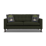 Orla Kiely Ebben Medium Sofa - Medium Sofa Premium Plain Sterling Home 6 Clara Moss / Lola Weathered Oak Feet