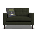 Orla Kiely Ebben Loveseat - Snuggler Premium Plain Sterling Home 8 Clara Moss / Lola Weathered Oak Feet
