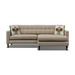 Orla Kiely Ebben Chaise Sofa - Chaise Sofa RHF Premium Plain - Right Hand Facing Sterling Home 4 Clara Natural / Deco Flower Weathered Oak Feet