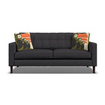 Orla Kiely Ebben Medium Sofa - Medium Sofa Premium Plain Sterling Home 7 Clara Indigo / Toucan Weathered Oak Feet