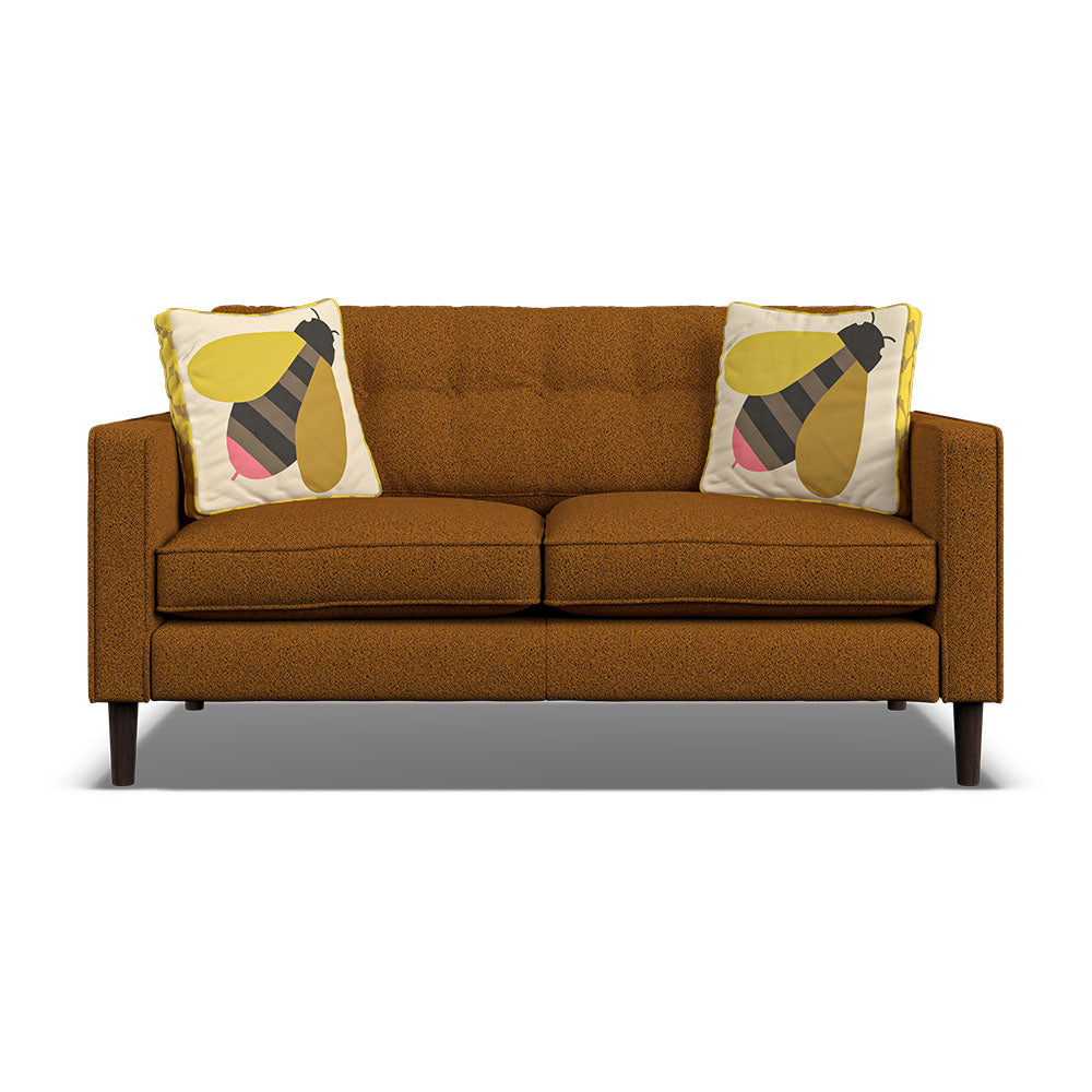 Orla Kiely Ebben Small Sofa - Small Sofa Premium Plain Sterling Home 6 Clarin Caramel / Busy Bee Weathered Oak Feet