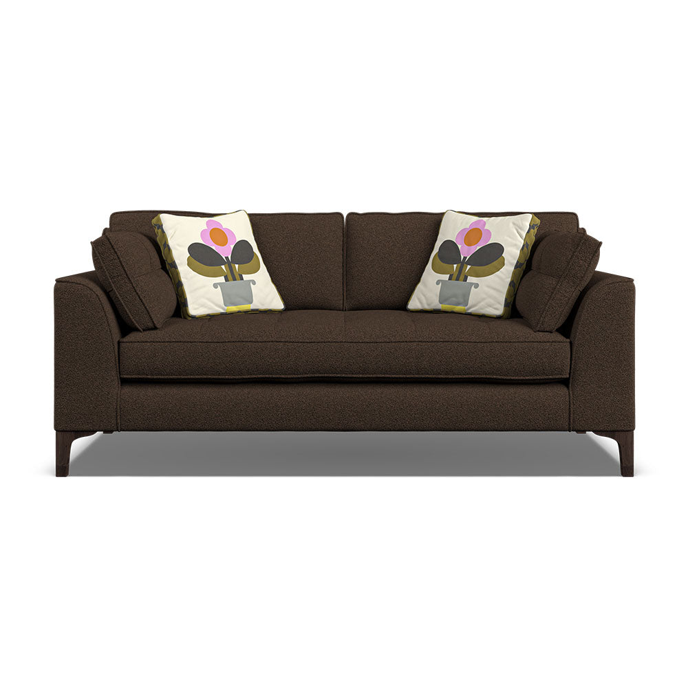 Orla Kiely Arklow Medium Sofa - Medium Sofa Premium Plain Sterling Home 1 Clarin Chocolate / Deco Flower Weathered Oak Feet