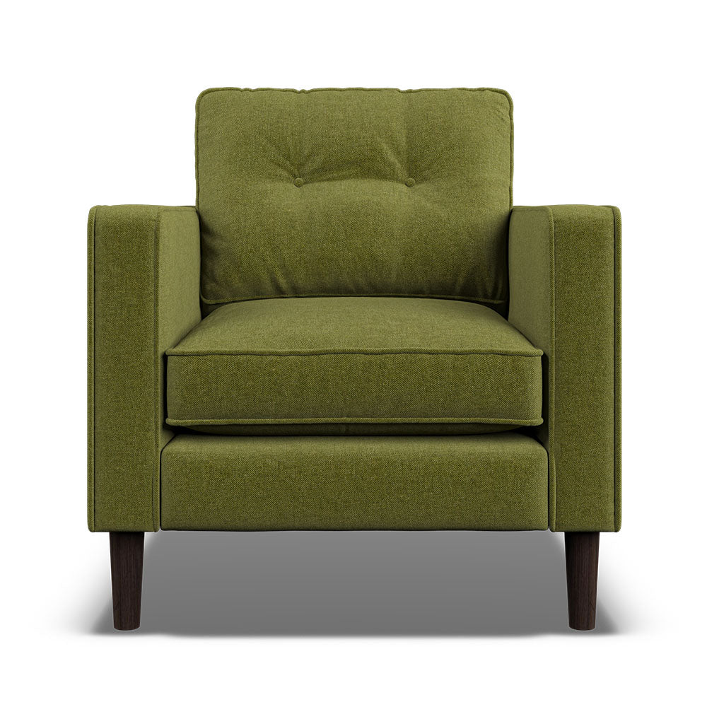 Orla Kiely Ebben Armchair - Armchair Premium Plain Sterling Home 1 Clara Seagrass / Deco Fllower Weathered Oak Feet