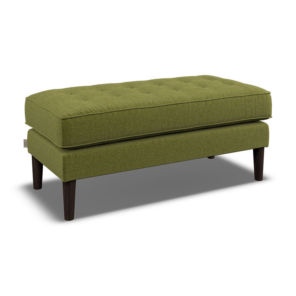 Orla Kiely Ebben Footstool - Footstool Premium Plain Sterling Home 1 Clara Seagrass / Deco Fllower Weathered Oak Feet
