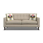 Orla Kiely Ebben Medium Sofa - Medium Sofa Premium Plain Sterling Home 8 Clara Clay / Deco Flower Weathered Oak Feet