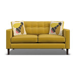 Orla Kiely Ebben Small Sofa - Small Sofa Premium Plain Sterling Home 2 Clara Sunflower / Busy Bee Weathered Oak Feet