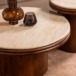 Cove Coffee Table - Coffee Table Solid Mango Base / Travertine Top Sterling Home 4