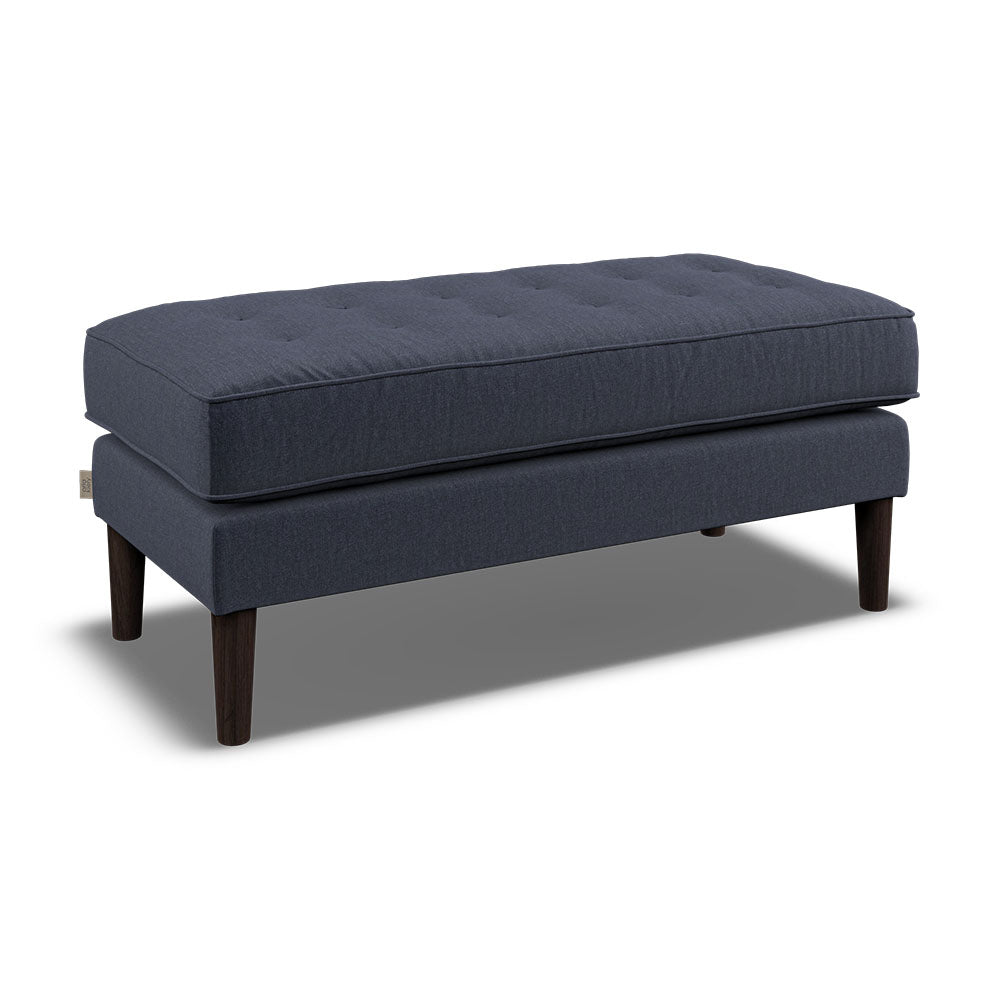 Orla Kiely Ebben Footstool - Footstool Premium Plain Sterling Home 4 Clara Navy / Multi Stem Rockpool Weathered Oak Feet
