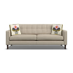 Orla Kiely Ebben Large Sofa - Large Sofa Premium Plain Sterling Home 4 Clara Clay / Deco Flower Weathered Oak Feet