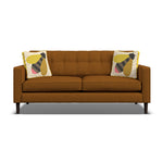 Orla Kiely Ebben Medium Sofa - Medium Sofa Premium Plain Sterling Home 2 Clarin Caramel / Busy Bee Weathered Oak Feet