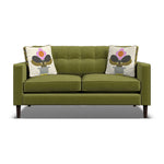Orla Kiely Ebben Small Sofa - Small Sofa Premium Plain Sterling Home 1 Clara Seagrass / Deco Fllower Weathered Oak Feet