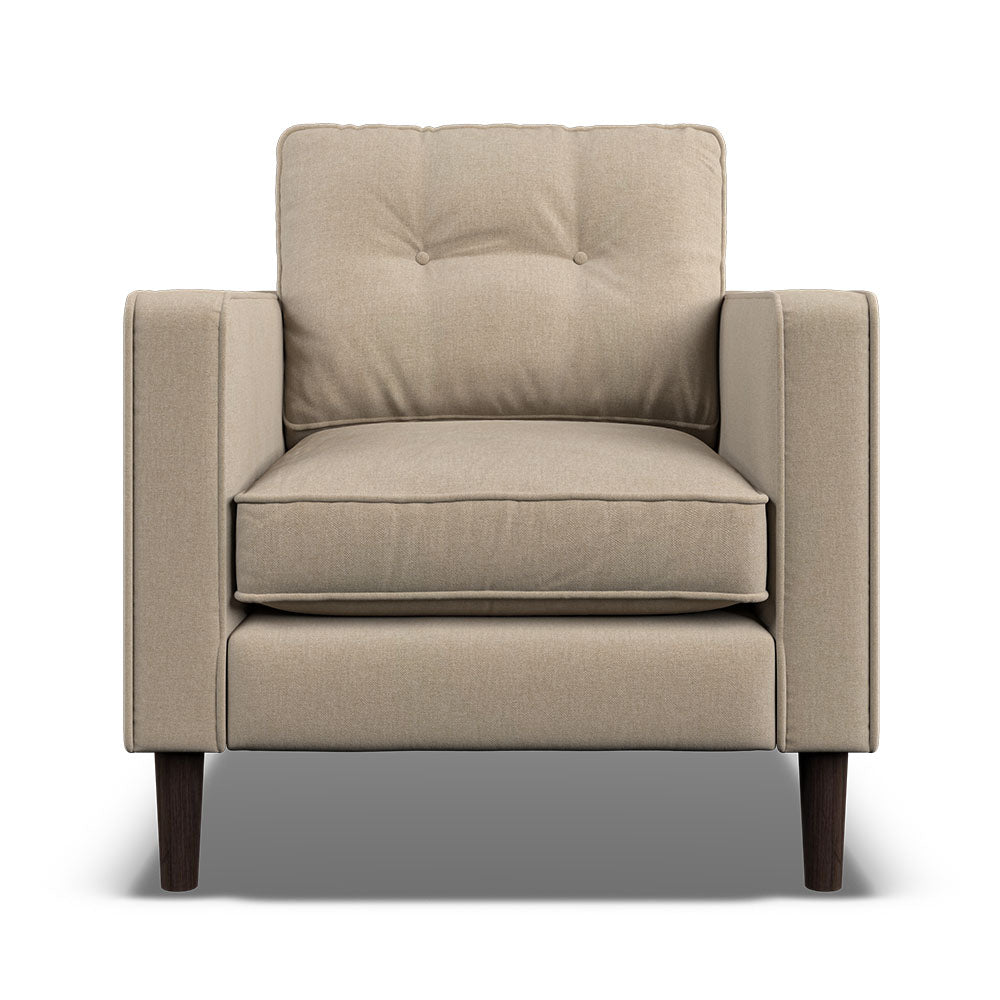 Orla Kiely Ebben Armchair - Armchair Premium Plain Sterling Home 6 Clara Natural / Deco Flower Weathered Oak Feet