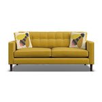 Orla Kiely Ebben Medium Sofa - Medium Sofa Premium Plain Sterling Home 3 Clara Sunflower / Busy Bee Weathered Oak Feet