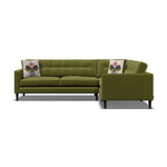 Orla Kiely Ebben Corner Group - Corner Group LHF Premium Plain - Left Hand Facing Sterling Home 1 Clara Seagrass / Deco Fllower Weathered Oak Feet