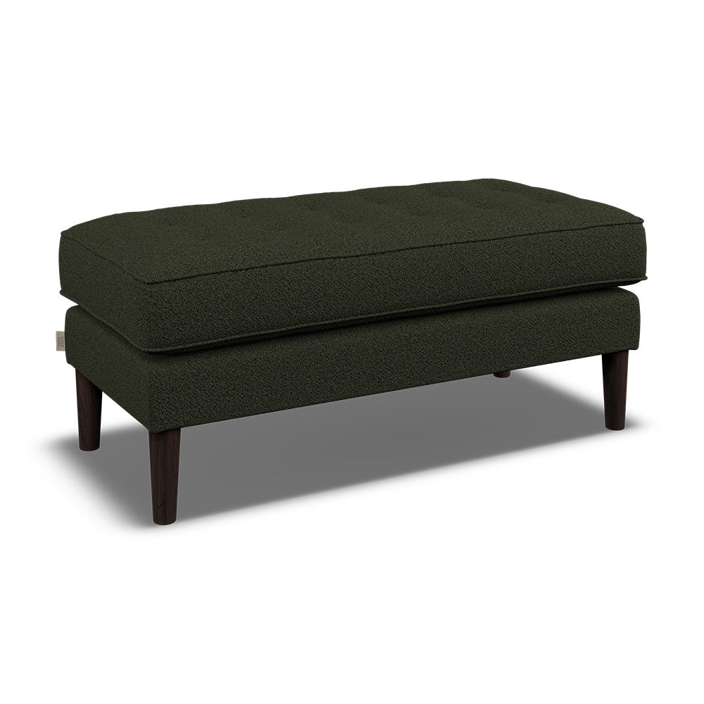 Orla Kiely Ebben Footstool - Footstool Premium Plain Sterling Home 6 Clara Moss / Lola Weathered Oak Feet