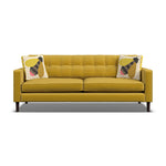 Orla Kiely Ebben Large Sofa - Large Sofa Premium Plain Sterling Home 6 Clara Sunflower / Busy Bee Weathered Oak Feet