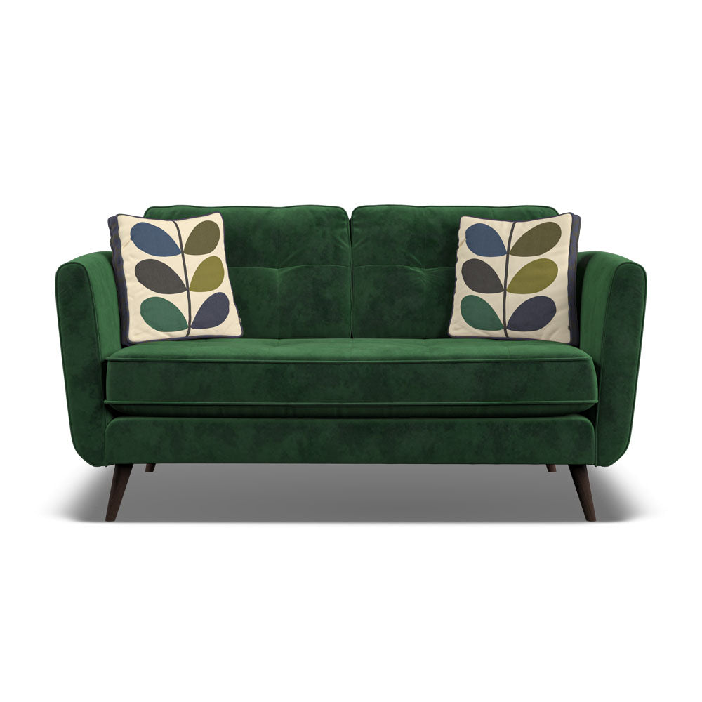 Orla Kiely Ivy Small Sofa - Small Sofa Premium Plain Sterling Home 3 Delphi Holly / Multi Stem Rockpool Weathered Oak Feet