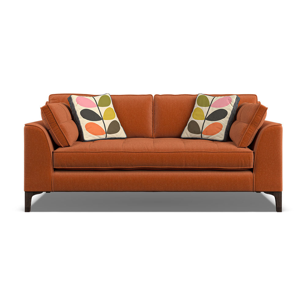 Orla Kiely Arklow Medium Sofa - Medium Sofa Premium Plain Sterling Home 11 Clara Paprika / Multi Stem Spring Weathered Oak Feet