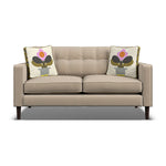 Orla Kiely Ebben Small Sofa - Small Sofa Premium Plain Sterling Home 8 Clara Natural / Deco Flower Weathered Oak Feet