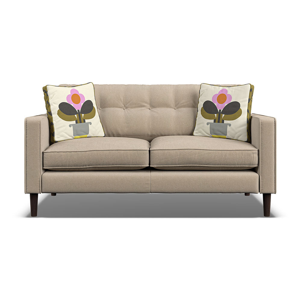 Orla Kiely Ebben Small Sofa - Small Sofa Premium Plain Sterling Home 8 Clara Natural / Deco Flower Weathered Oak Feet