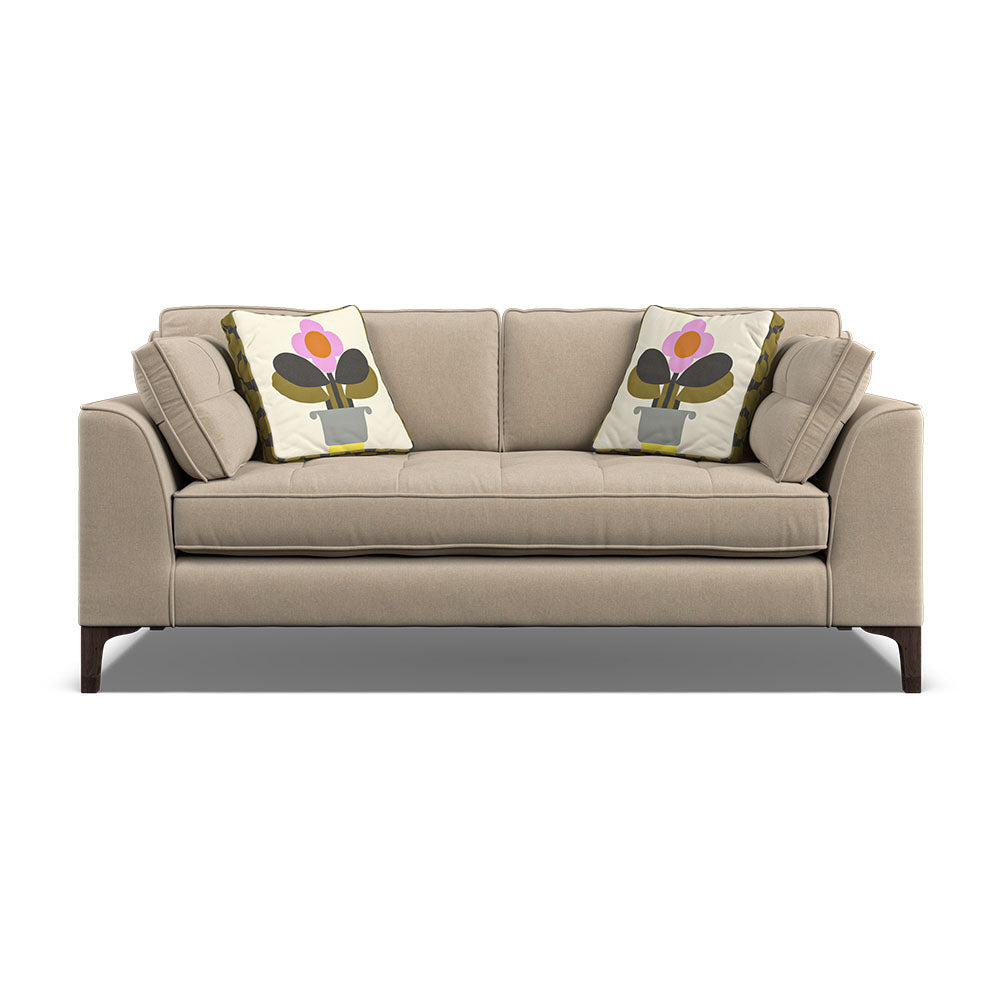 Orla Kiely Arklow Medium Sofa - Medium Sofa Premium Plain Sterling Home 6 Clara Natural / Deco Flower Weathered Oak Feet