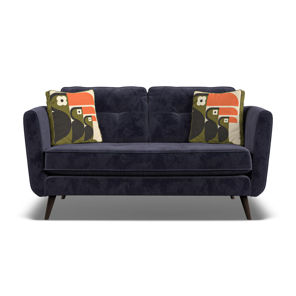 Orla Kiely Ivy Small Sofa - Small Sofa Premium Plain Sterling Home 6 Delphi Ink / Toucan Weathered Oak Feet