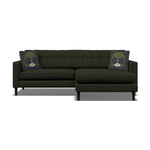 Orla Kiely Ebben Chaise Sofa - Chaise Sofa RHF Premium Plain - Right Hand Facing Sterling Home 5 Clara Moss / Lola Weathered Oak Feet