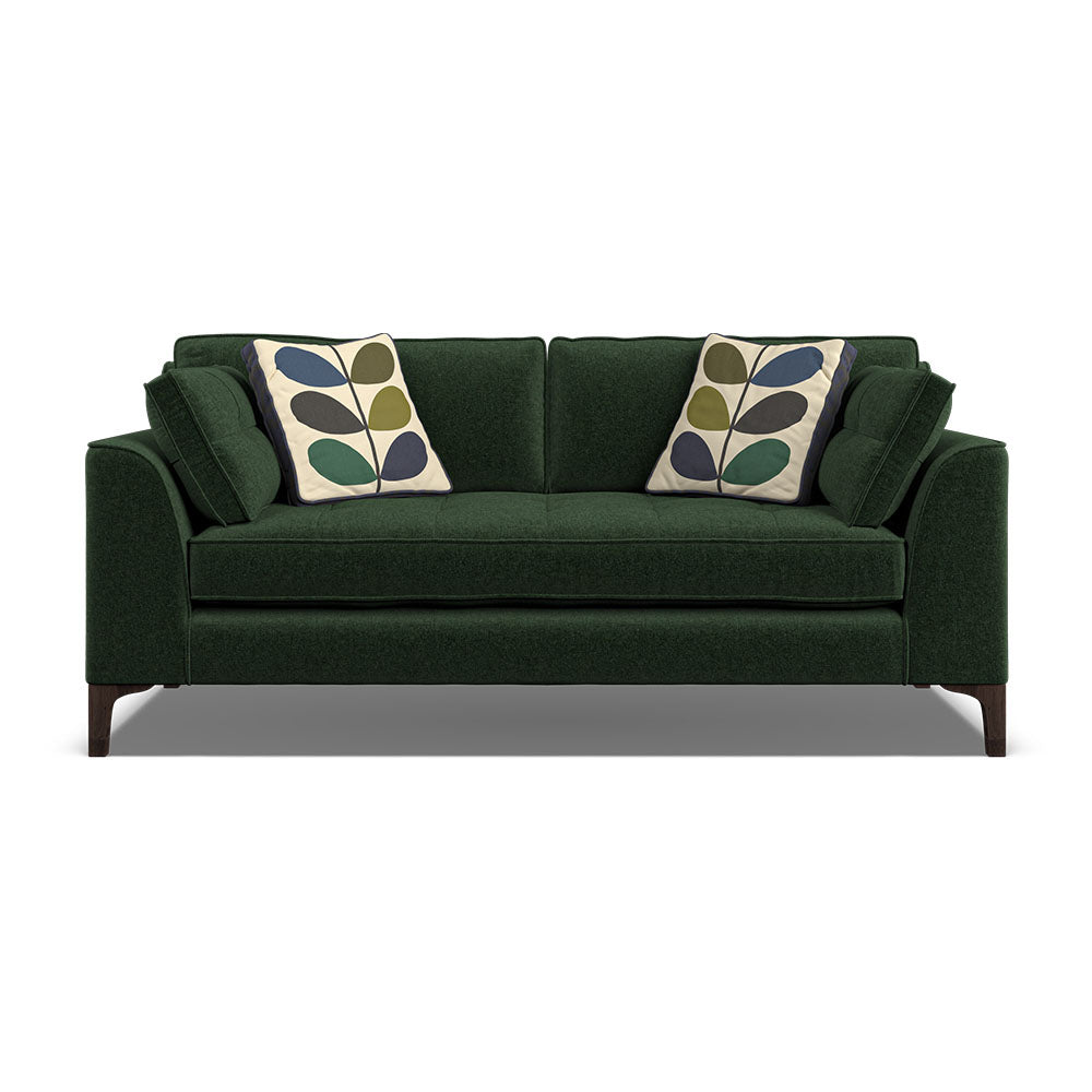 Orla Kiely Arklow Medium Sofa - Medium Sofa Premium Plain Sterling Home 8 Clara Everygreen / Multi Stem Rockpool Weathered Oak Feet