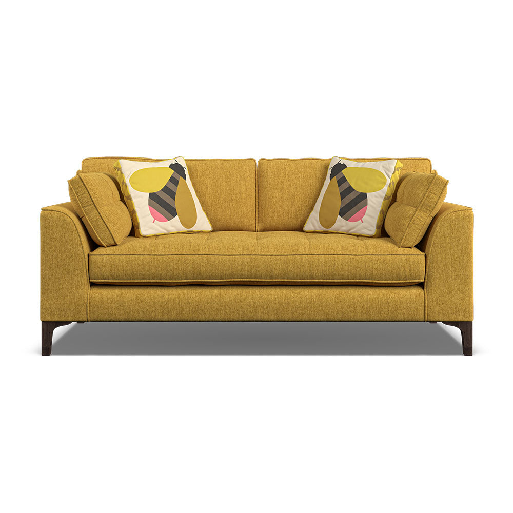 Orla Kiely Arklow Medium Sofa - Medium Sofa House Plain Sterling Home 6 Blythe Sunflower / Busy Bee Weathered Oak Feet
