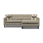 Orla Kiely Ebben Chaise Sofa - Chaise Sofa RHF Premium Plain - Right Hand Facing Sterling Home 7 Clara Clay / Deco Flower Weathered Oak Feet