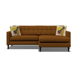 Orla Kiely Ebben Chaise Sofa - Chaise Sofa RHF Premium Plain - Right Hand Facing Sterling Home 2 Clarin Caramel / Busy Bee Weathered Oak Feet