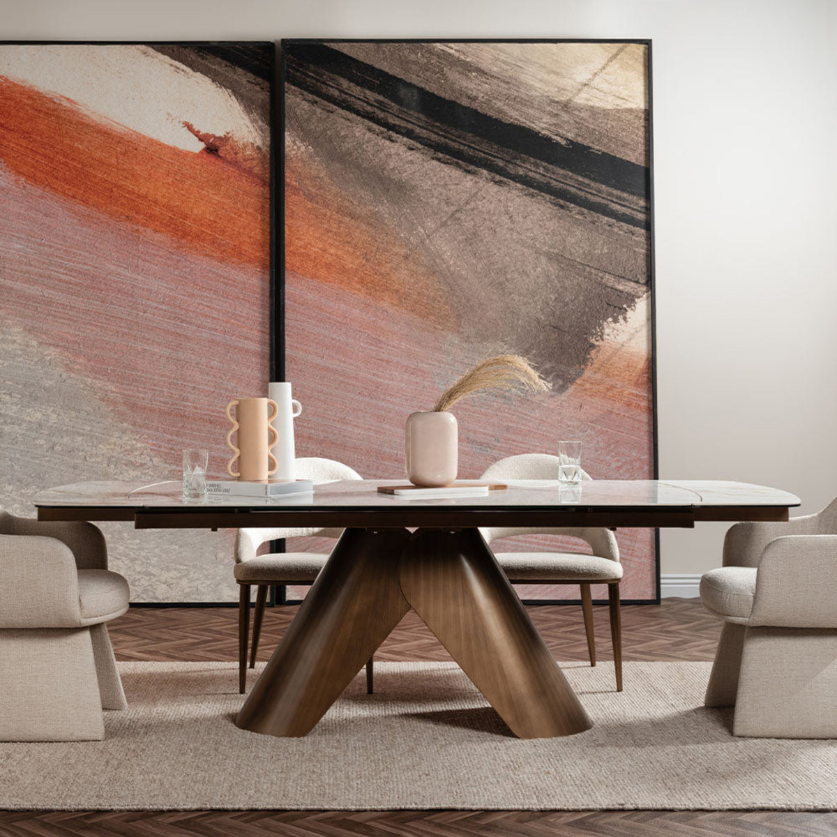 Strata Extending Dining Table - 180/240cm Extending Dining Table Glass Ceramic Top Extending Dining Tables Sterling Home 2