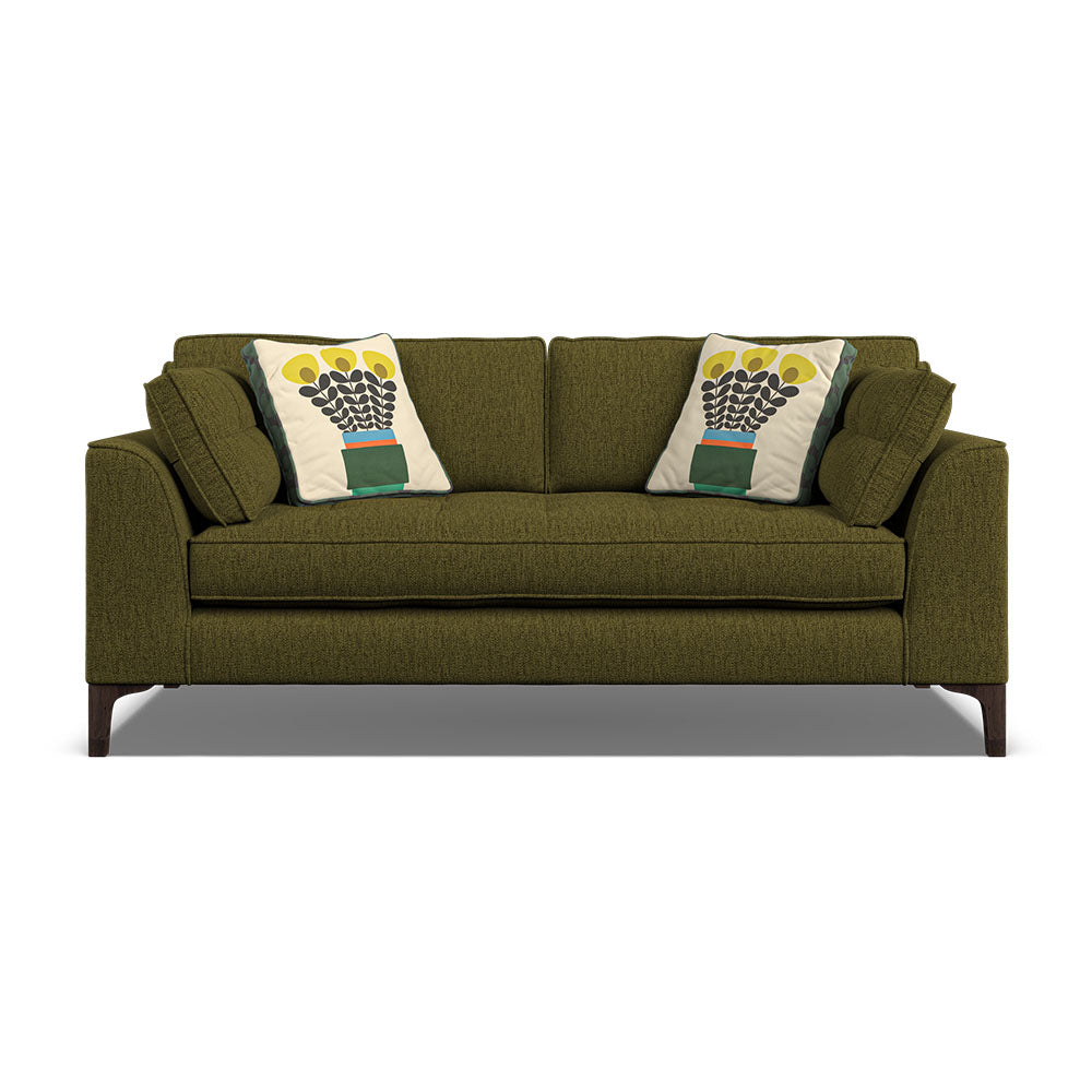Orla Kiely Arklow Medium Sofa - Medium Sofa House Plain Sterling Home 3 Blythe Olive / Bunch of Stems Weathered Oak Feet