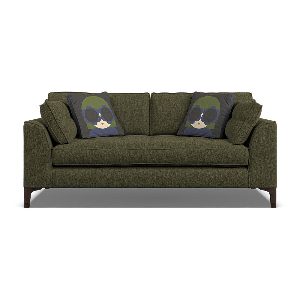 Orla Kiely Arklow Medium Sofa - Medium Sofa House Plain Sterling Home 1 Blythe Dark Moss / Lola Weathered Oak Feet