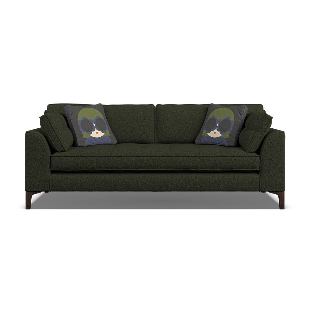 Orla Kiely Arklow Large Sofa - Large Sofa Premium Plain Sterling Home 2 Clarin Moss / Lola Weathered Oak Feet