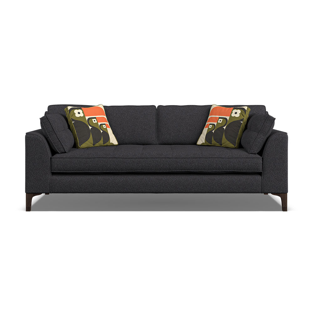 Orla Kiely Arklow Large Sofa - Large Sofa Premium Plain Sterling Home 3 Clarin Indigo / Toucan Weathered Oak Feet