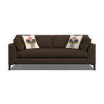 Orla Kiely Arklow Large Sofa - Large Sofa Premium Plain Sterling Home 1 Clarin Chocolate / Deco Flower Weathered Oak Feet