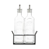 Kilner Set Of 2 Oil Bottles & Metal Rack