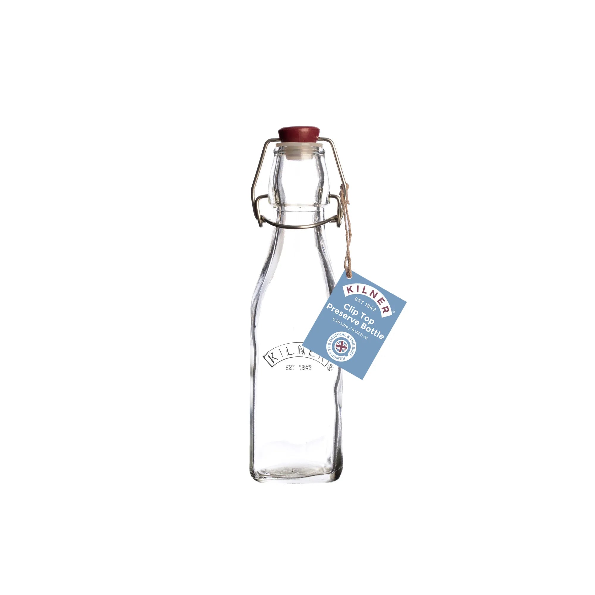 Kilner Clip Top Square Bottle 0.25 Litre Sterling Home 1