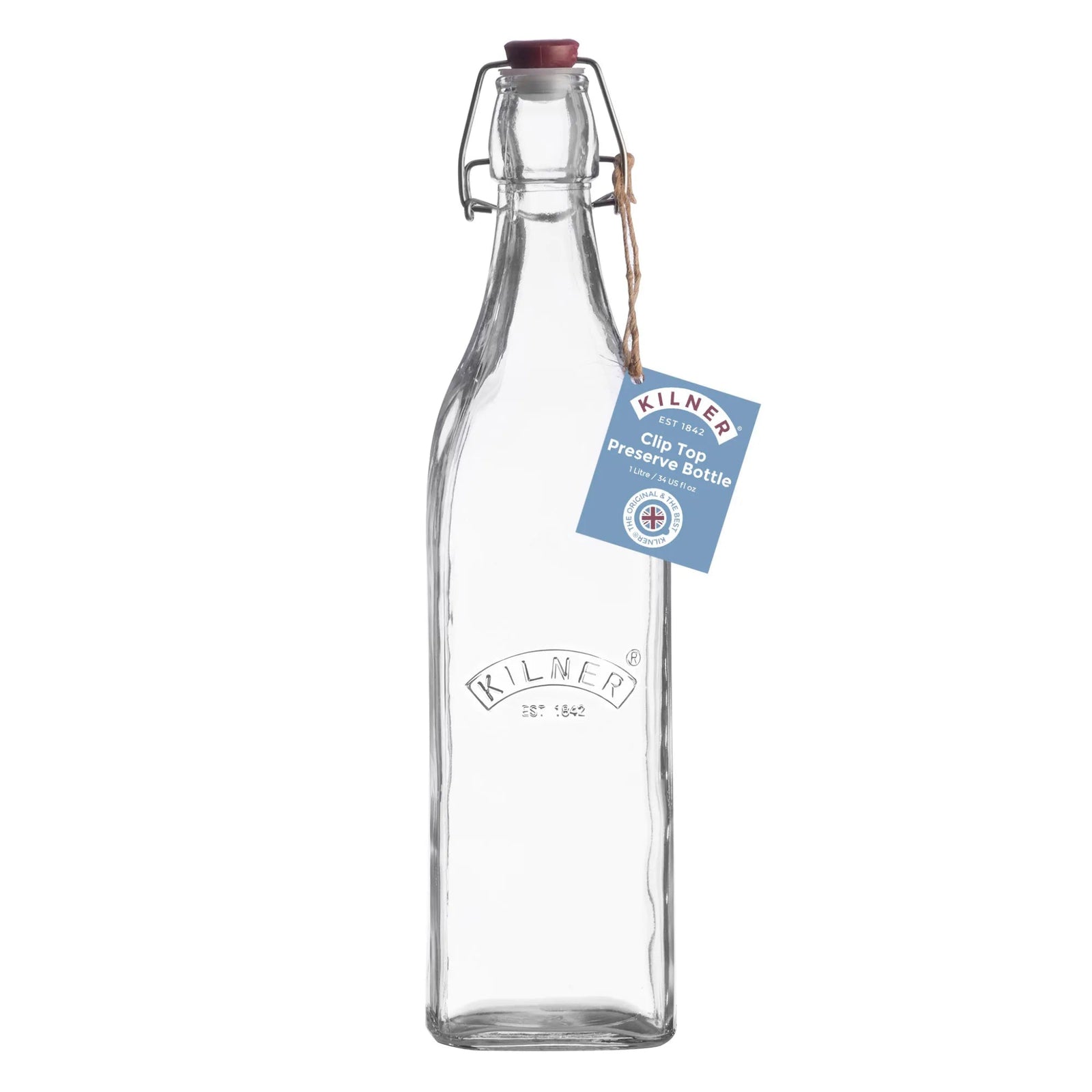 Kil Clip Top Square Bottle 1 Litre Sterling Home 1