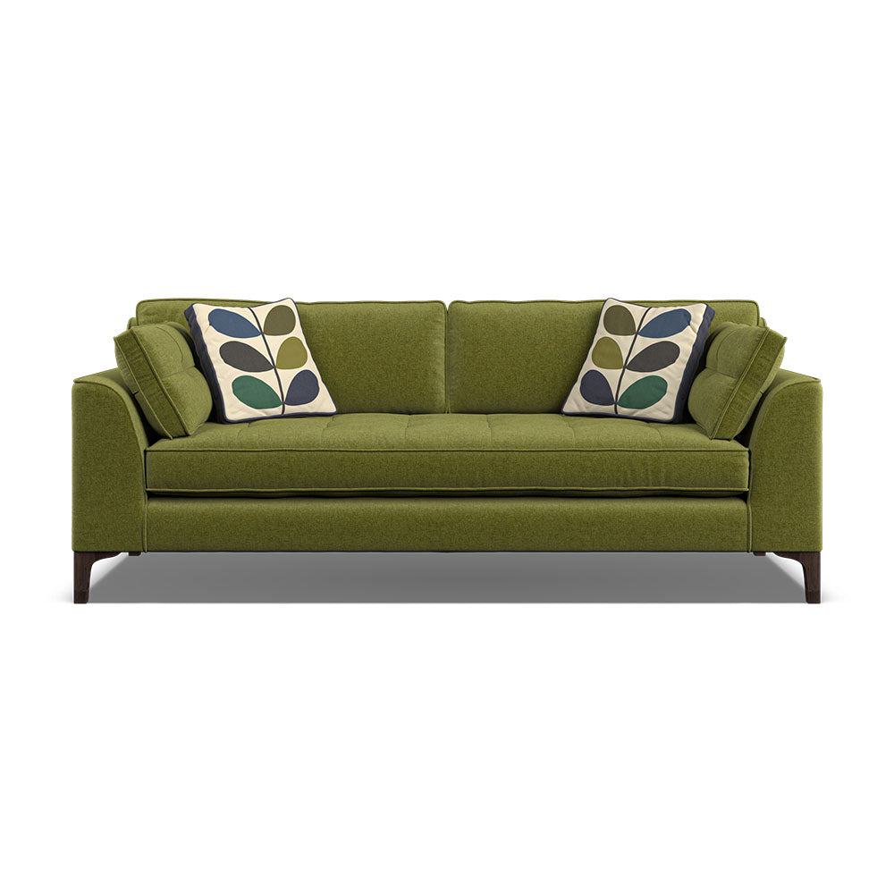 Orla Kiely Arklow Large Sofa - Large Sofa Premium Plain Sterling Home 5 Clara Seagrass / Multi Stem Rockpool Weathered Oak Feet