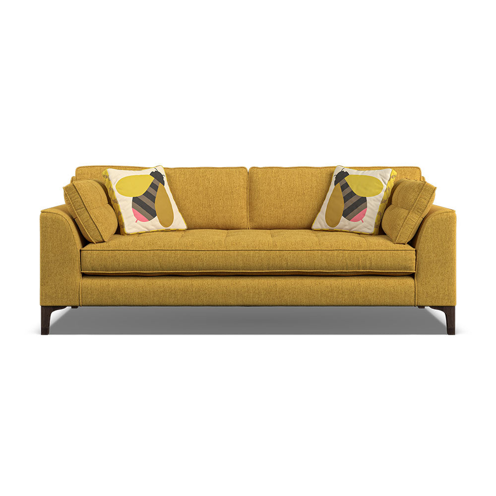 Orla Kiely Arklow Large Sofa - Large Sofa House Plain Sterling Home 5 Blythe Sunflower / Busy Bee Weathered Oak Feet