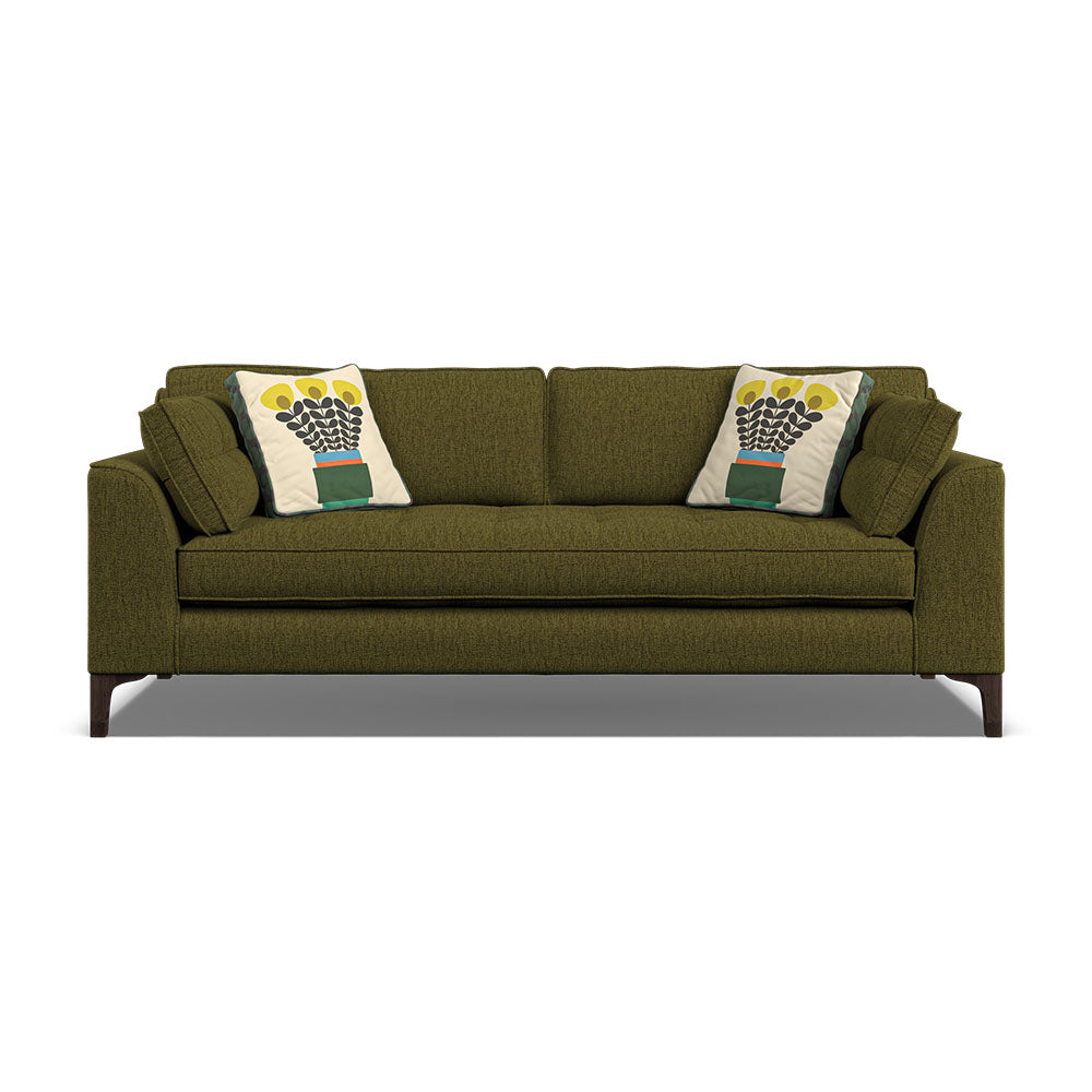 Orla Kiely Arklow Large Sofa - Large Sofa House Plain Sterling Home 2 Blythe Olive / Bunch of Stems Weathered Oak Feet