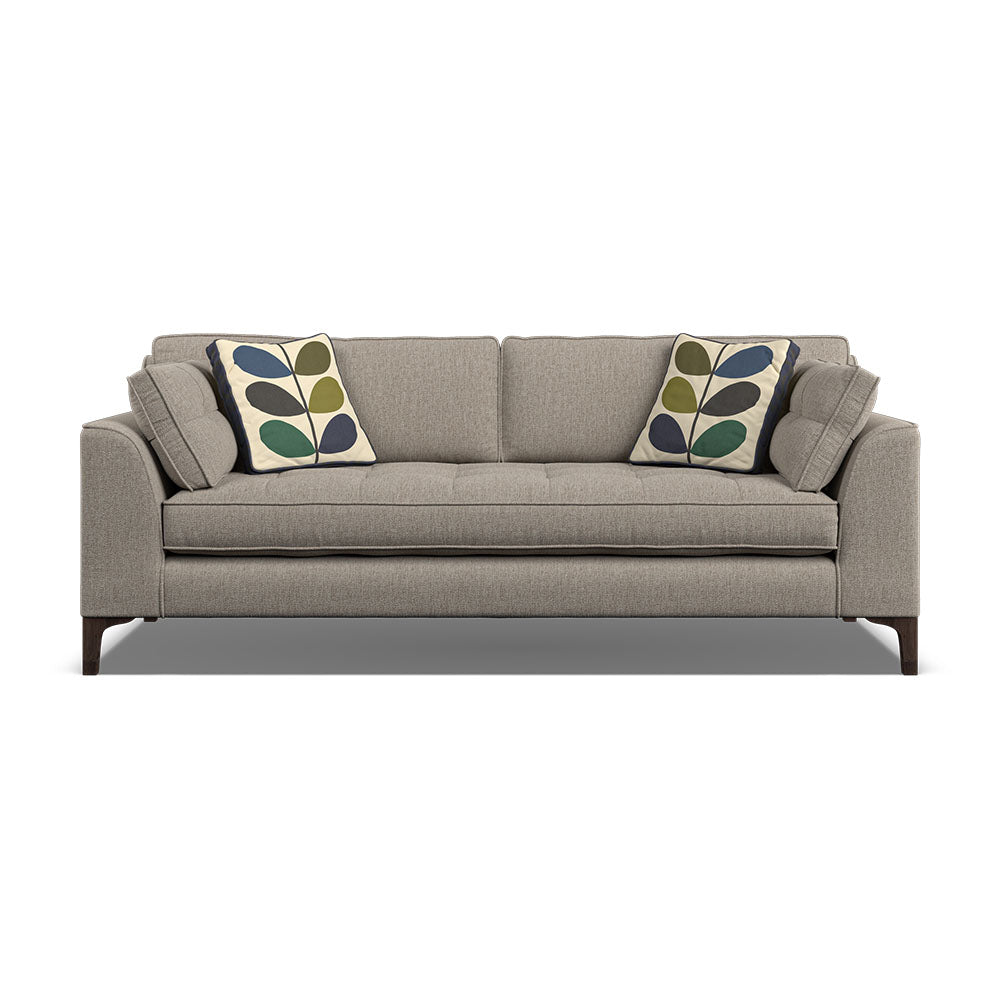 Orla Kiely Arklow Large Sofa - Large Sofa House Plain Sterling Home 3 Blythe Oatmeal / Multi Stem Rockpool Weathered Oak Feet