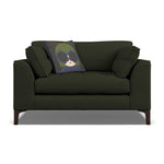 Orla Kiely Arklow Loveseat - Snuggler Premium Plain Sterling Home 2 Clarin Moss / Lola Weathered Oak Feet