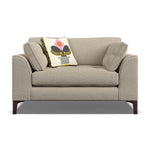 Orla Kiely Arklow Loveseat - Snuggler Premium Plain Sterling Home 4 Clarin Clay / Deco Flower Weathered Oak Feet