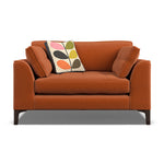 Orla Kiely Arklow Loveseat - Snuggler Premium Plain Sterling Home 11 Clara Paprika / Multi Stem Spring Weathered Oak Feet