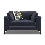 Orla Kiely Arklow Loveseat - Snuggler Premium Plain Sterling Home 5 Clara Navy / Multi Stem Rockpool Weathered Oak Feet